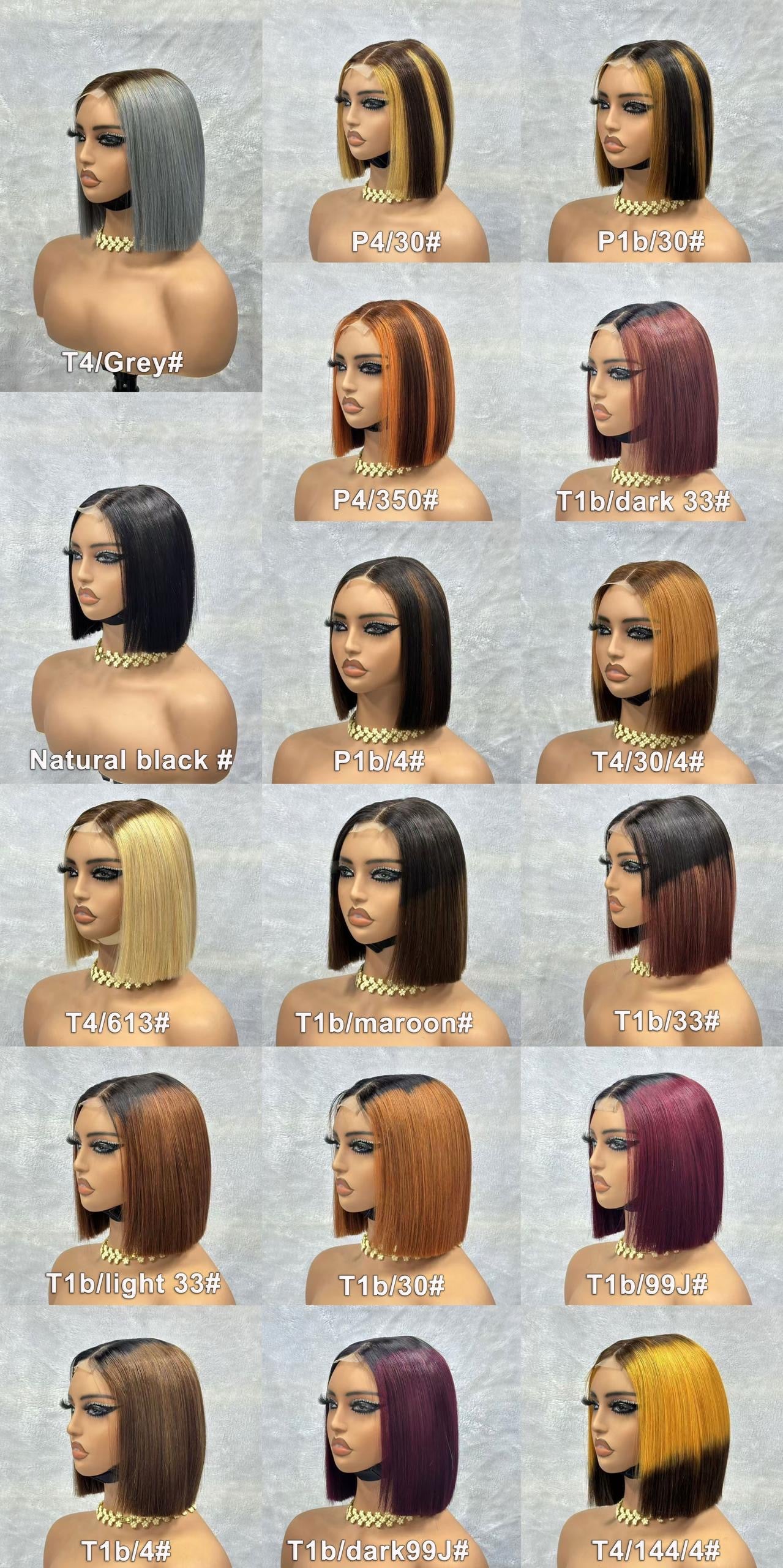 10A Indian Bob 13*4 wig tail 10