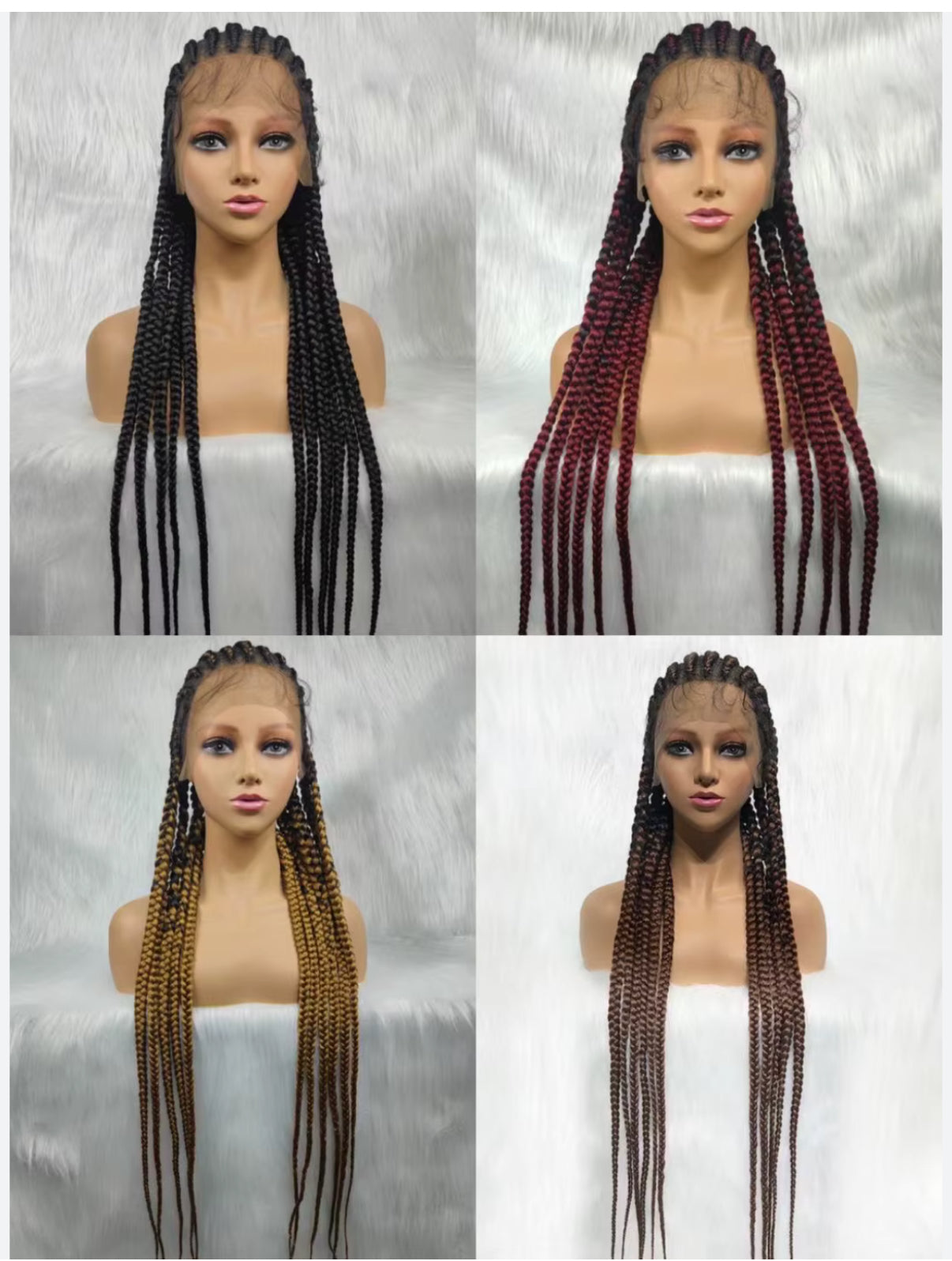 360 synthetic lace braid wig