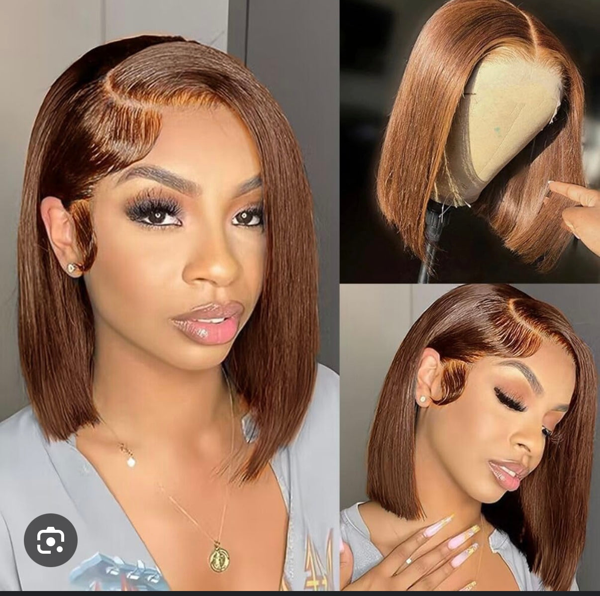 10A lace frontal bob wig bob Indian hair