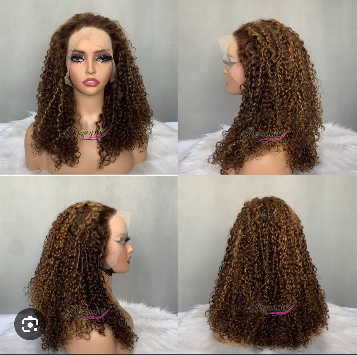 12A Indian hair lace frontal wig 13*4 Pixcy curl