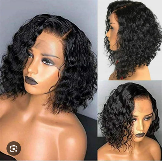 10A 13*4 Peruvian lace frontal wig deep wave