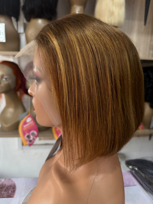 10A Indian Bob 13*4 wig tail 10