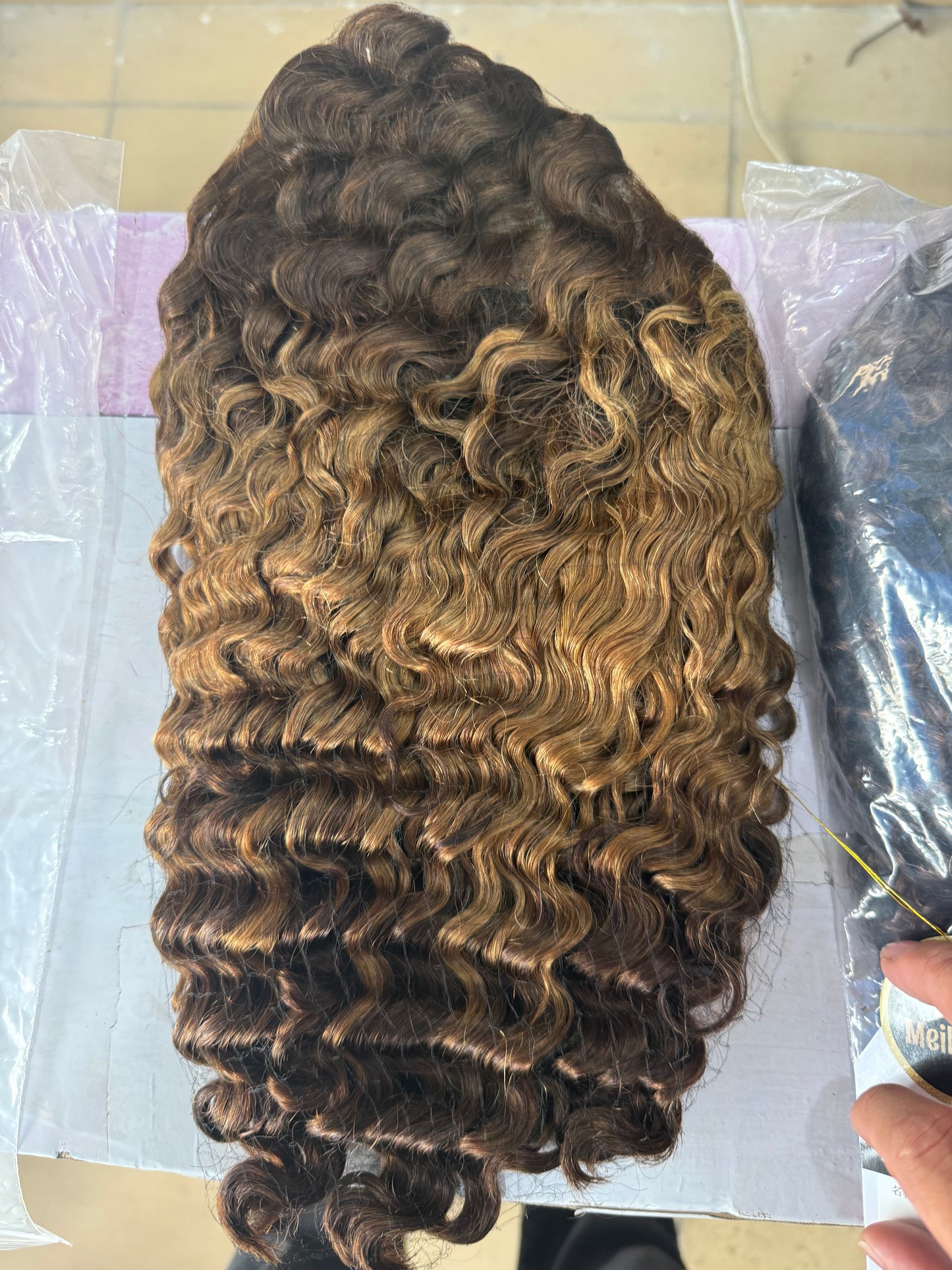 12A 13*4 Indian Virgin hair wig deep tail 14 2ton