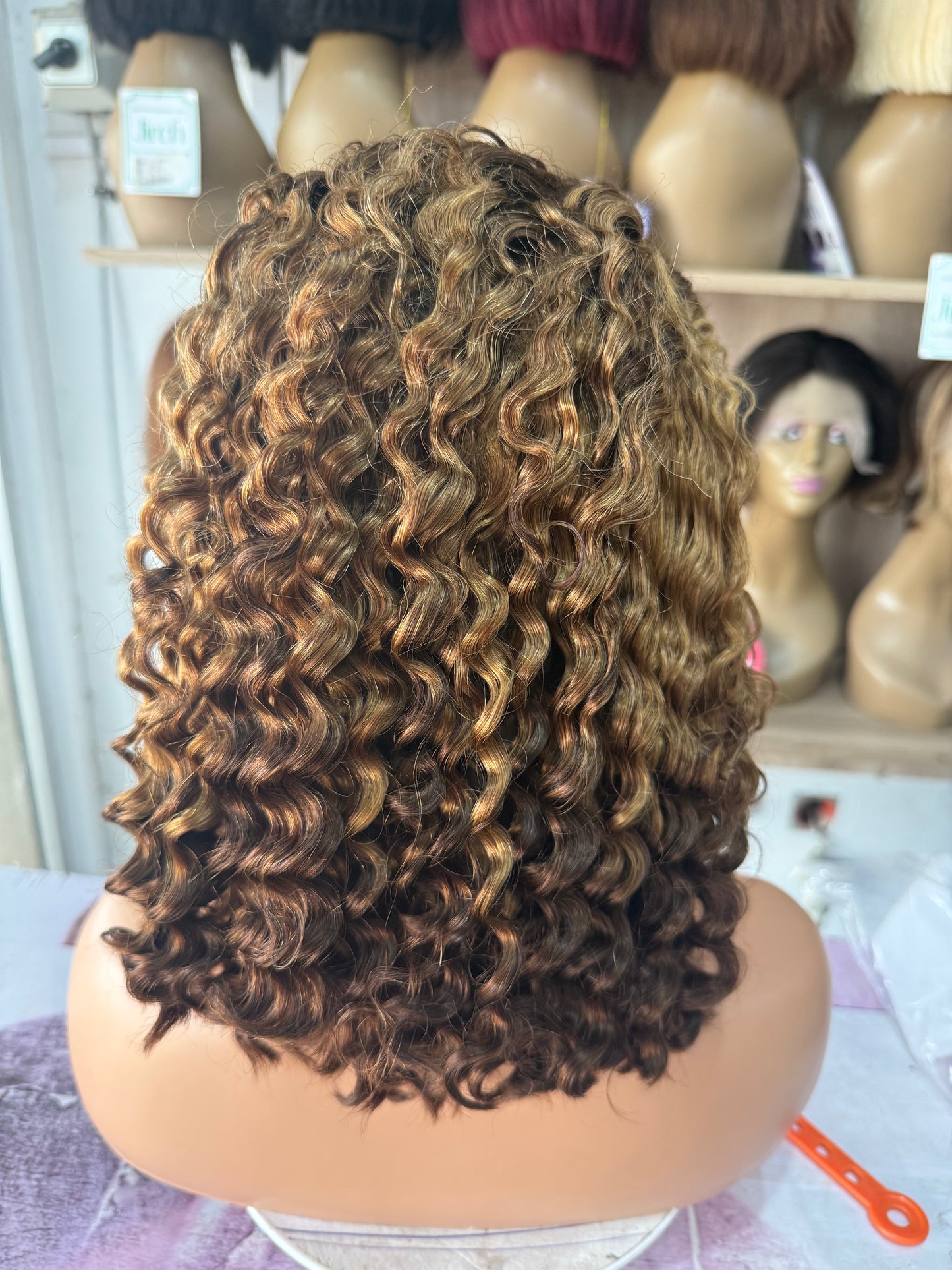 12A 13*4 Indian Virgin hair wig deep tail 14 2ton